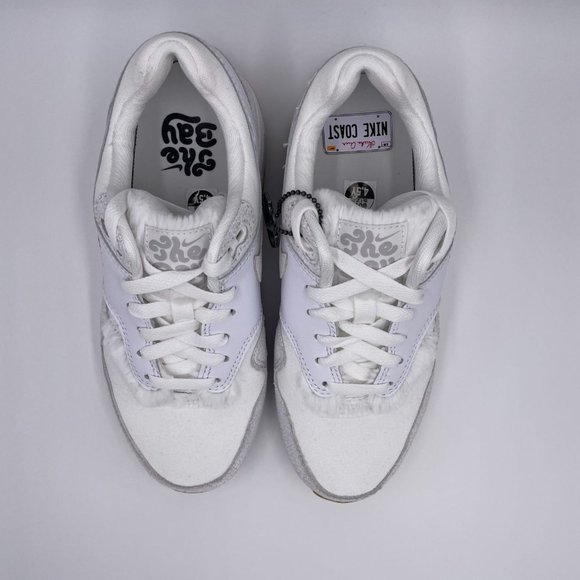 Nike Air Max 1 BG White / Red Womens Shoes - Picture 5 of 8